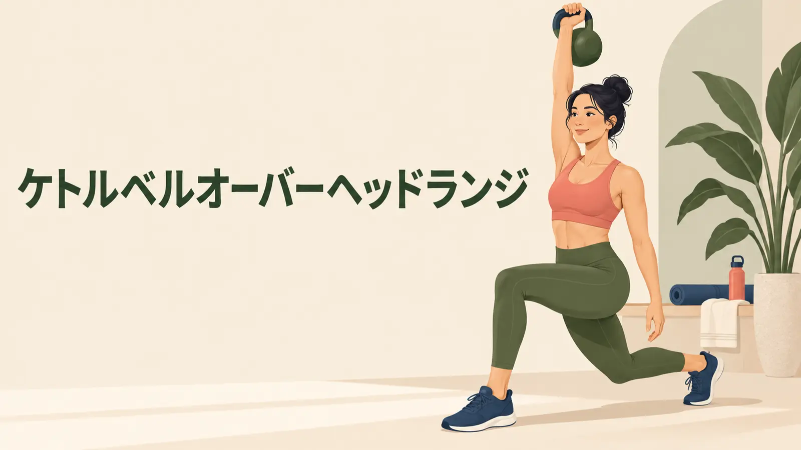 大胸筋と上腕三頭筋を鍛えながら、左右の腕を別々に安定させる様子
