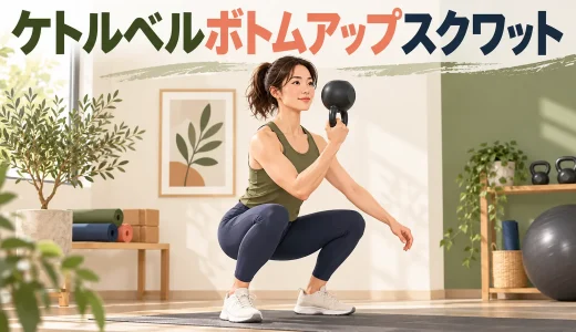 ケトルベルボトムアップスクワットのやり方｜握力と体幹を安定させる
