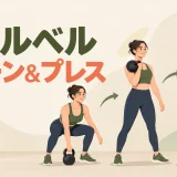 ケトルベルをクリーンして頭上へ押すクリーン＆プレス