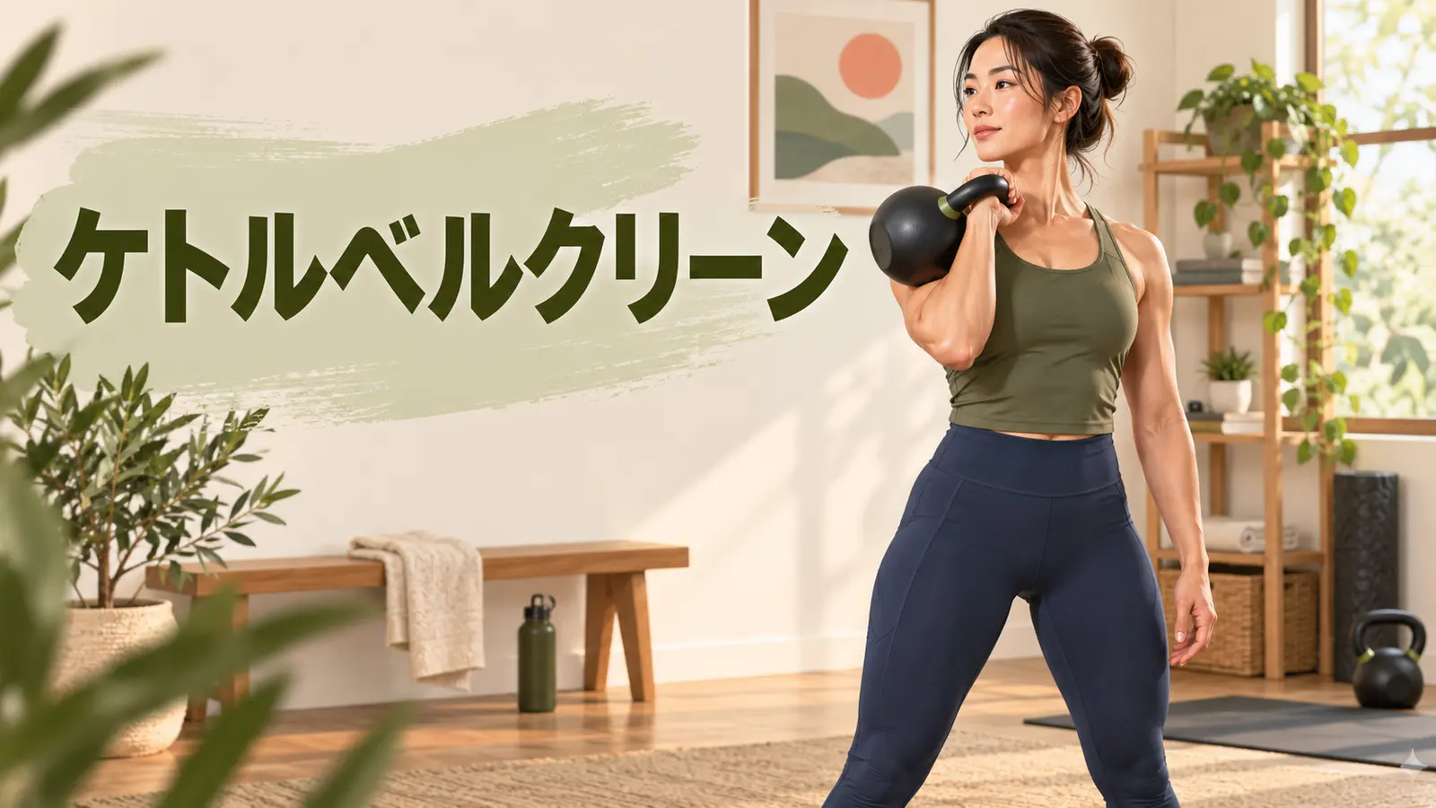 ケトルベルクリーンのラック姿勢を示すイラスト