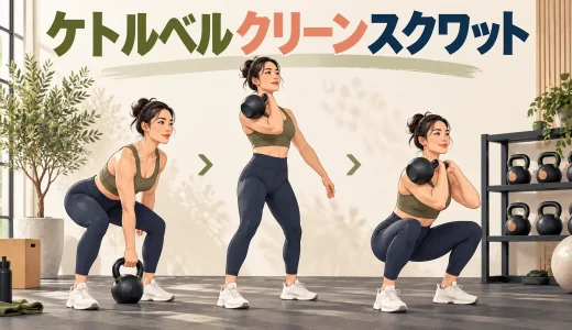 ケトルベルクリーンスクワットのやり方｜ラックから深くしゃがむコツ