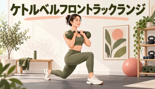 ケトルベルフロントラックランジのやり方｜体幹と膝を安定させる