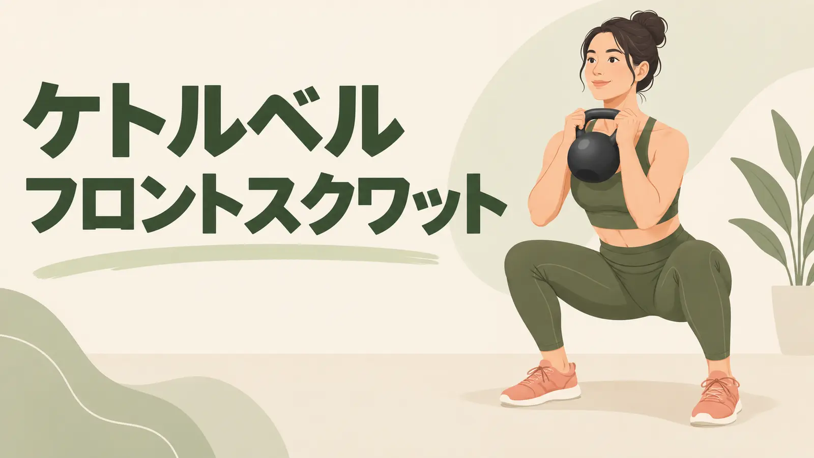 胸前で保持するケトルベルフロントスクワット