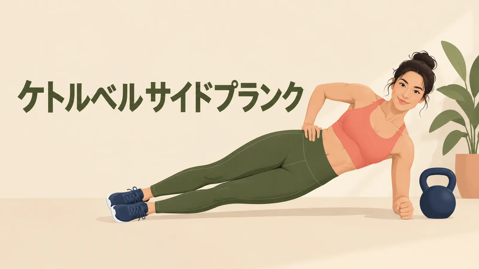 股関節を引いた前傾姿勢を保ちながら、広背筋と背中中央を左右交互に鍛える様子