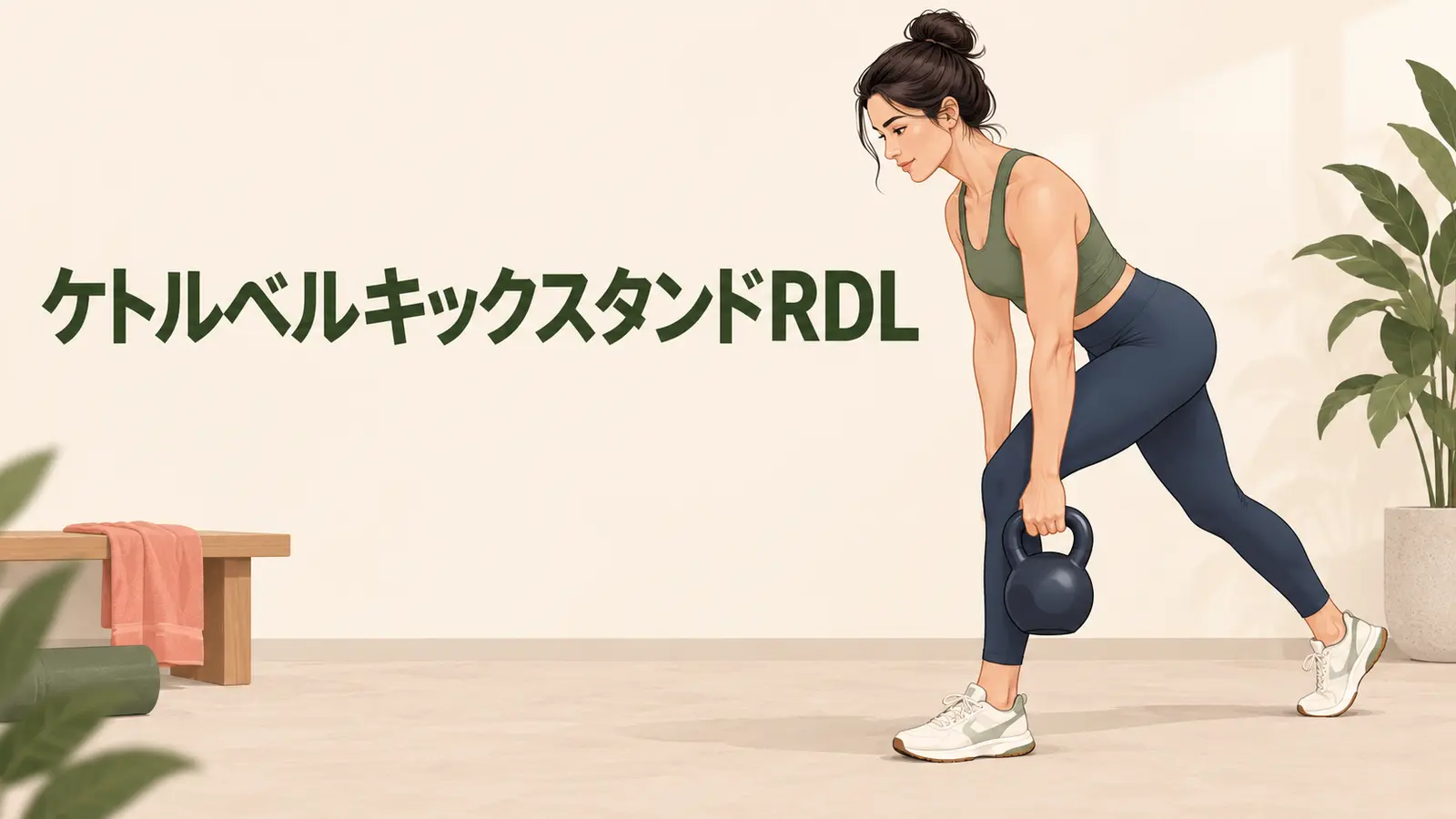 後ろ足を補助にして前脚側のもも裏とお尻を重点的に鍛える様子