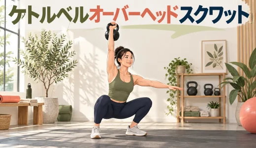 ケトルベルオーバーヘッドスクワットのやり方｜肩と体幹を保つコツ
