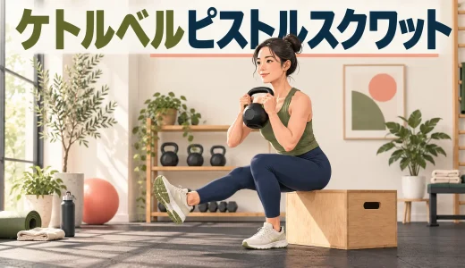 ケトルベルピストルスクワットのやり方｜片脚で安全にしゃがむ段階練習