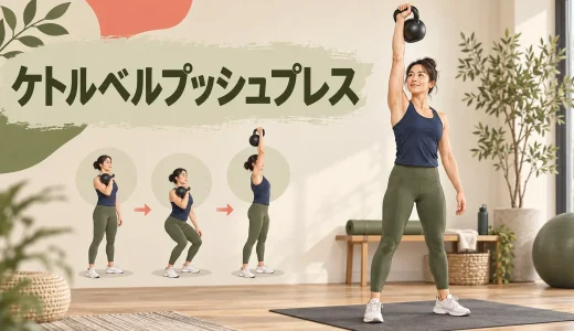 ケトルベルプッシュプレスのやり方｜脚の反動と頭上姿勢のコツ