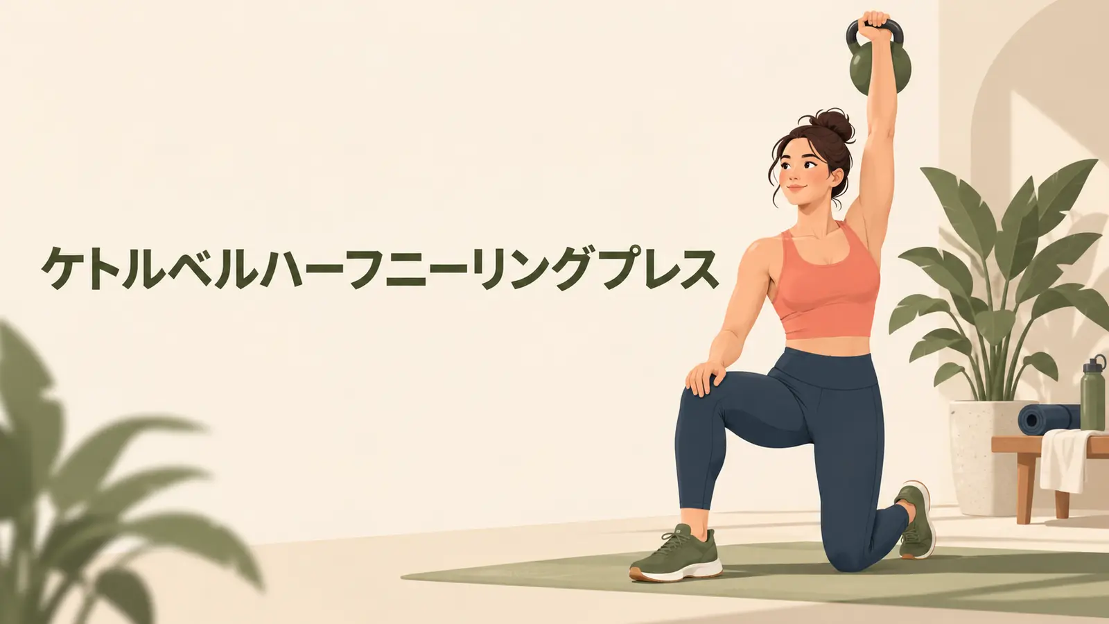 脚の反動を抑え、肩と腕が生み出す押す力を丁寧に鍛える様子