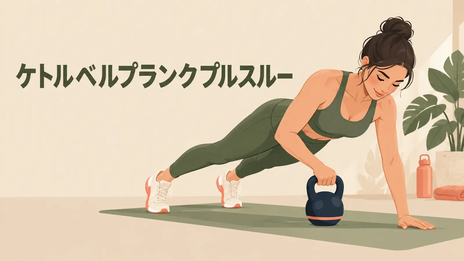 脇腹と肩で姿勢を支え、体幹が横へ折れない力を高める様子