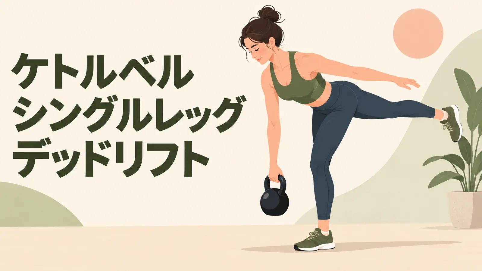 片脚で行うケトルベルシングルレッグデッドリフト