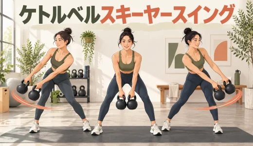 ケトルベルスキーヤースイングのやり方｜2個のベルを脚の外側で振る