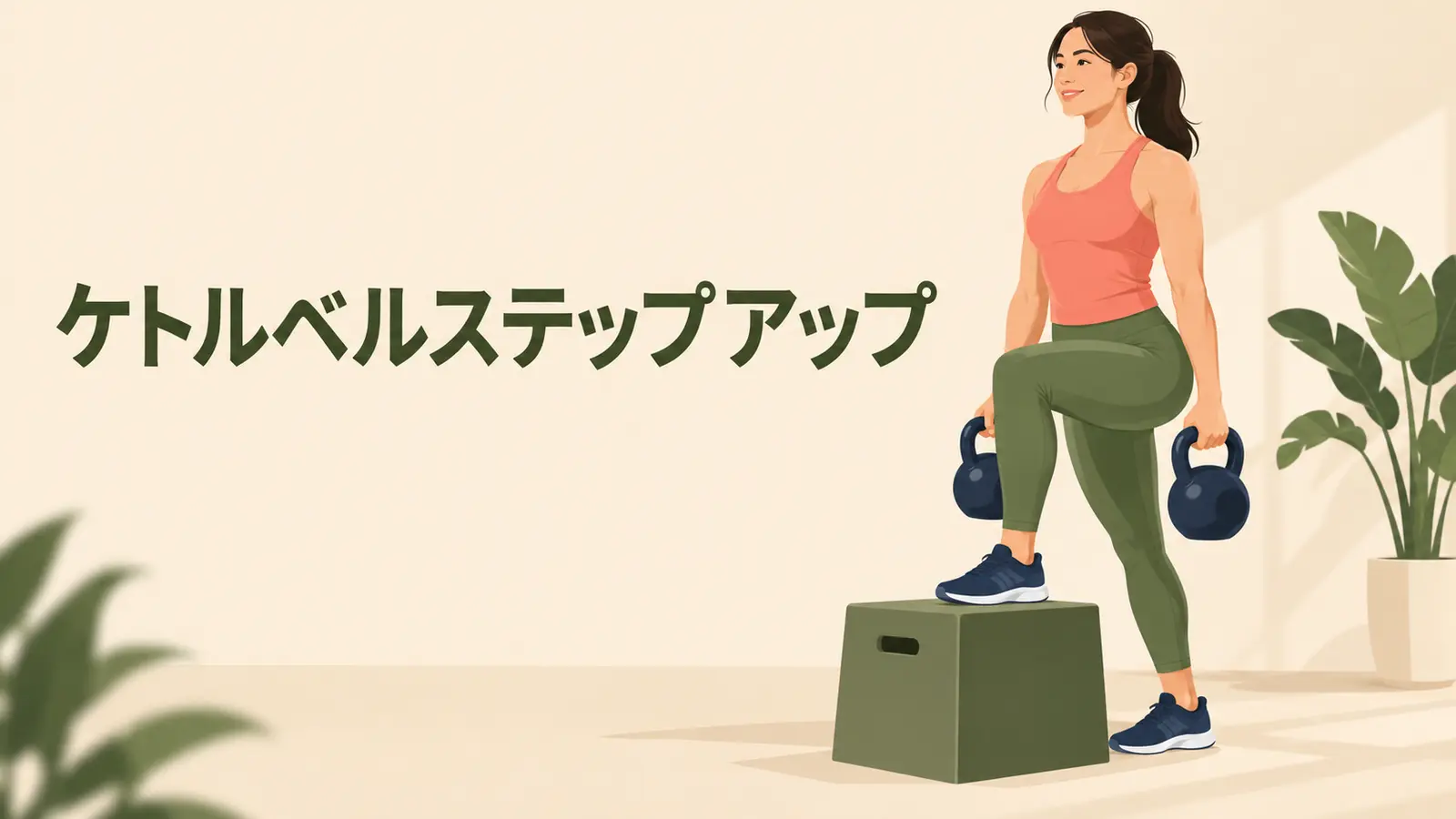 片脚で床を押す力を高め、お尻と太ももを左右別々に鍛える様子