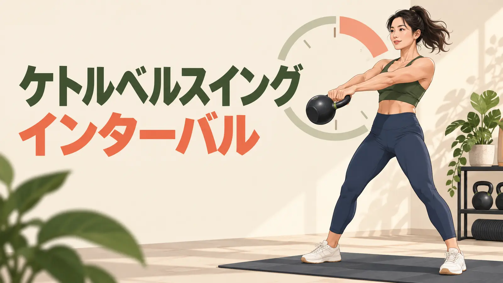 スイングと休憩を時間で区切り、フォームを保ちながら全身持久力を高める様子