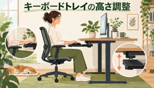 キーボードトレイの高さ調整｜膝・手首・肩が窮屈にならない設置方法