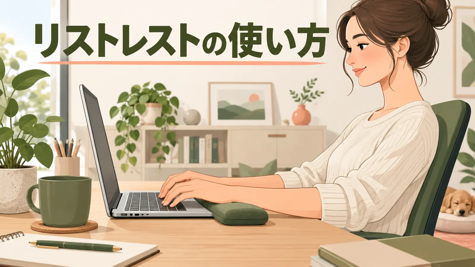 手のひら側を軽く支えるキーボード用リストレスト