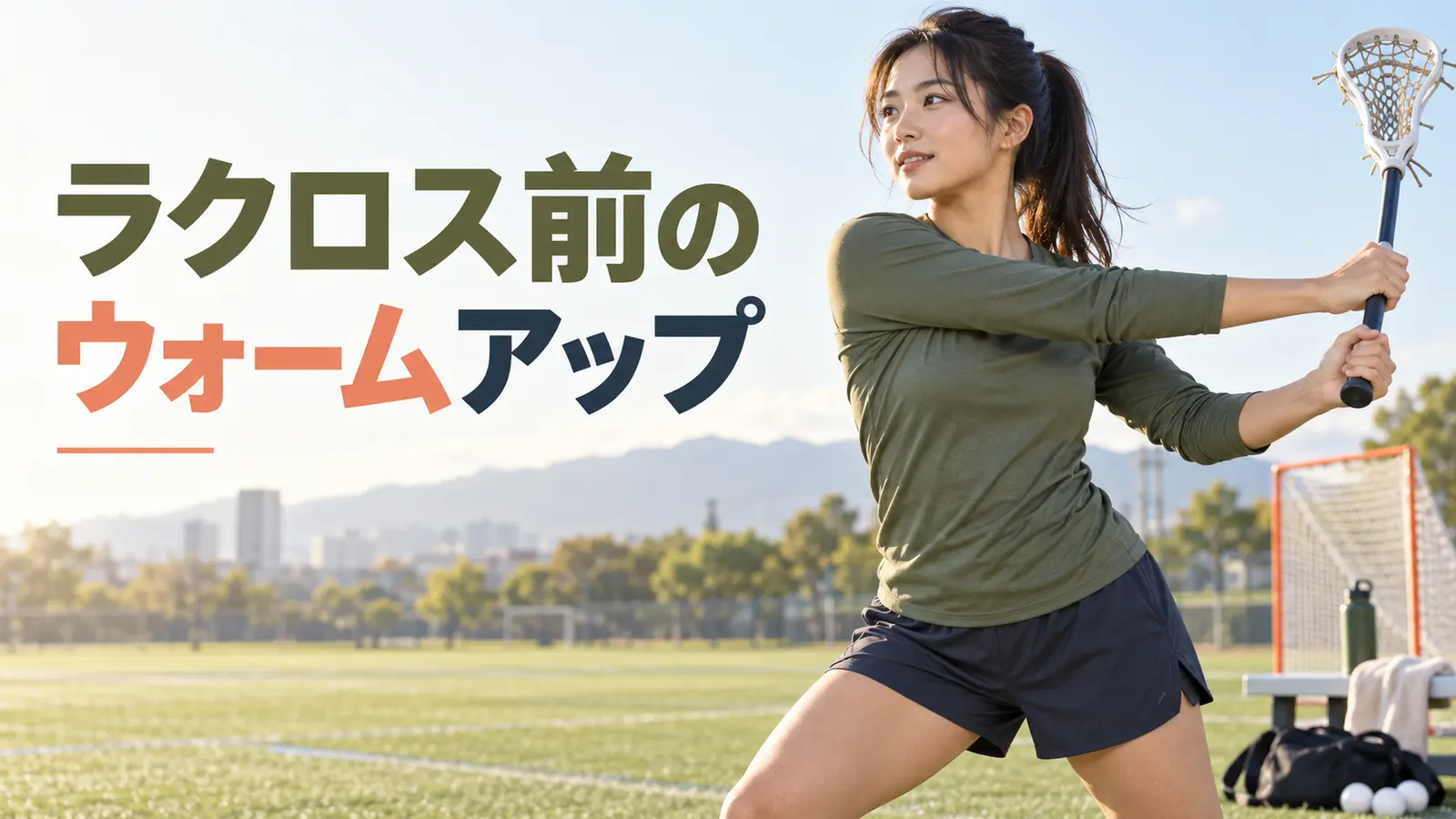 ラクロス前に肩と手首を動かすウォームアップ
