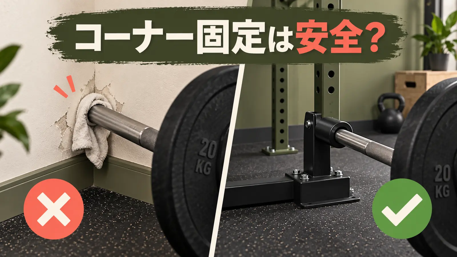 ランドマインのコーナー固定と専用器具を比較するアイキャッチ