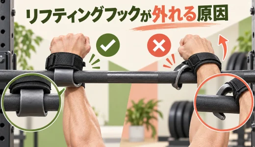 リフティングフックが外れそうになる原因｜バーとの角度と掛かりを確認