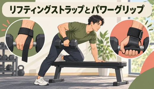 リフティングストラップとパワーグリップの違い｜ダンベルでの使い分けと巻き方