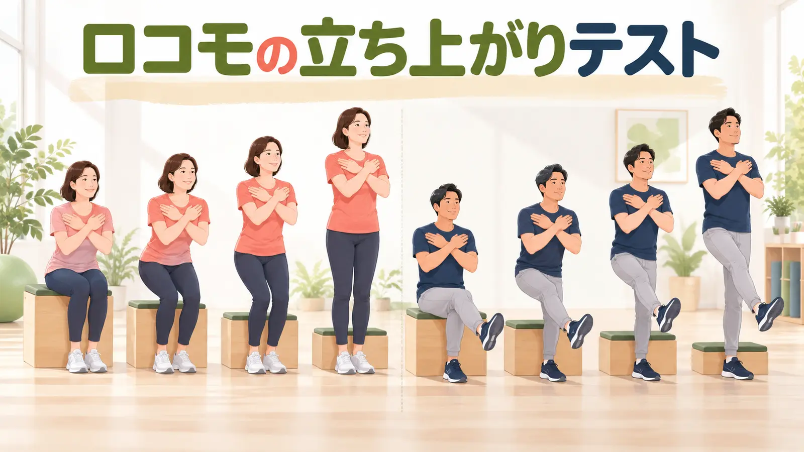 ロコモの立ち上がりテストを解説するアイキャッチ