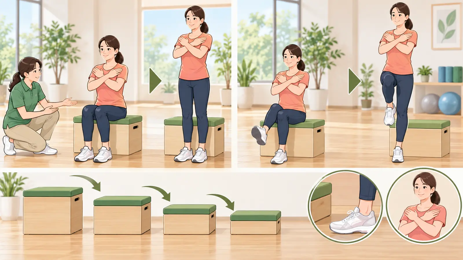 立ち上がりテストの測定場面