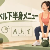 ケトルベル下半身メニューの内容を表すアイキャッチイラスト