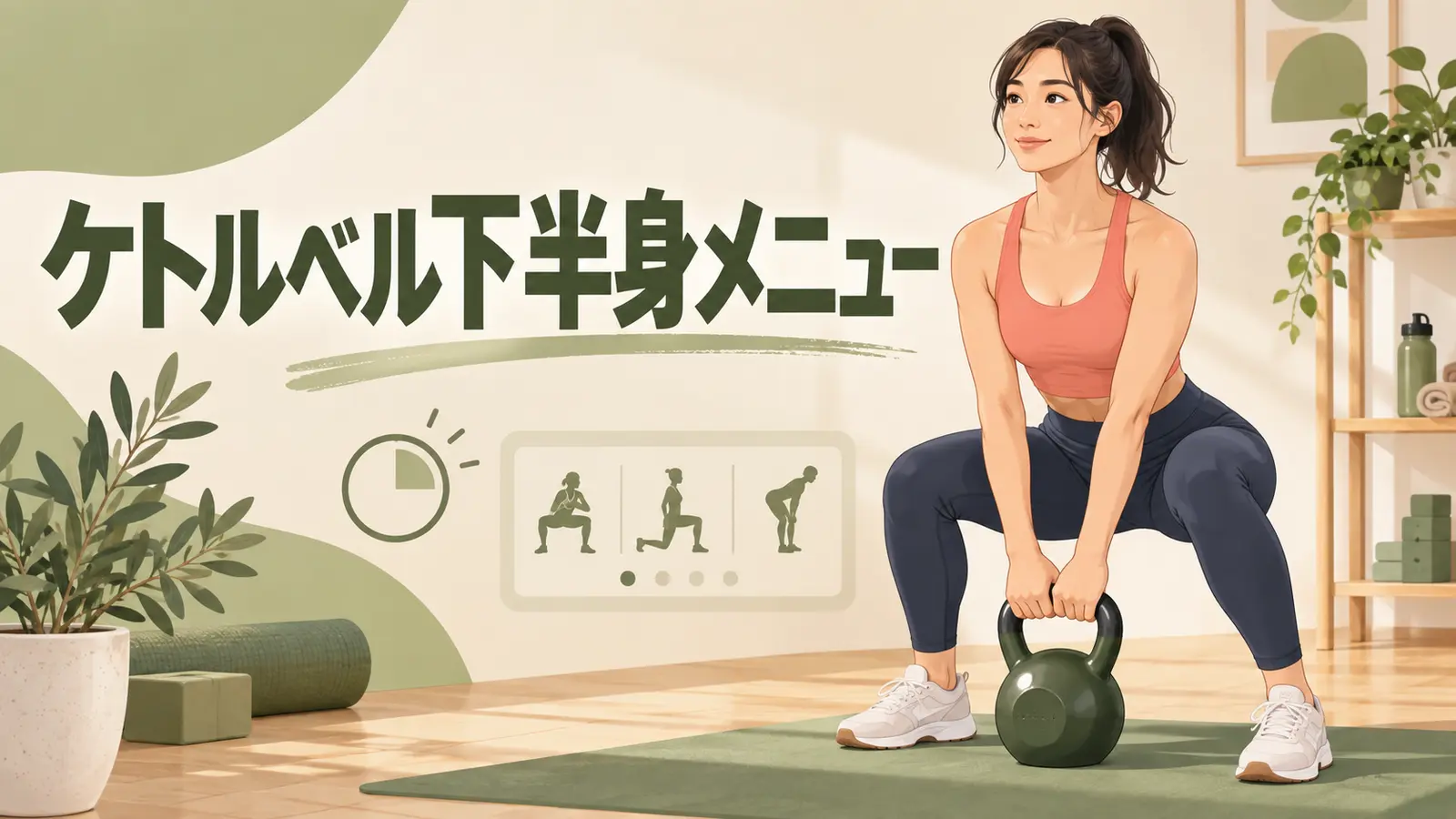 ケトルベル下半身メニューの内容を表すアイキャッチイラスト