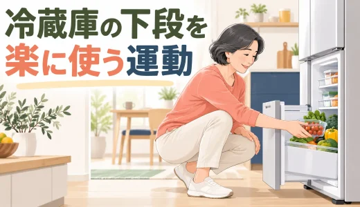 冷蔵庫の下段を楽に使う運動｜腰・膝を守る取り出し方
