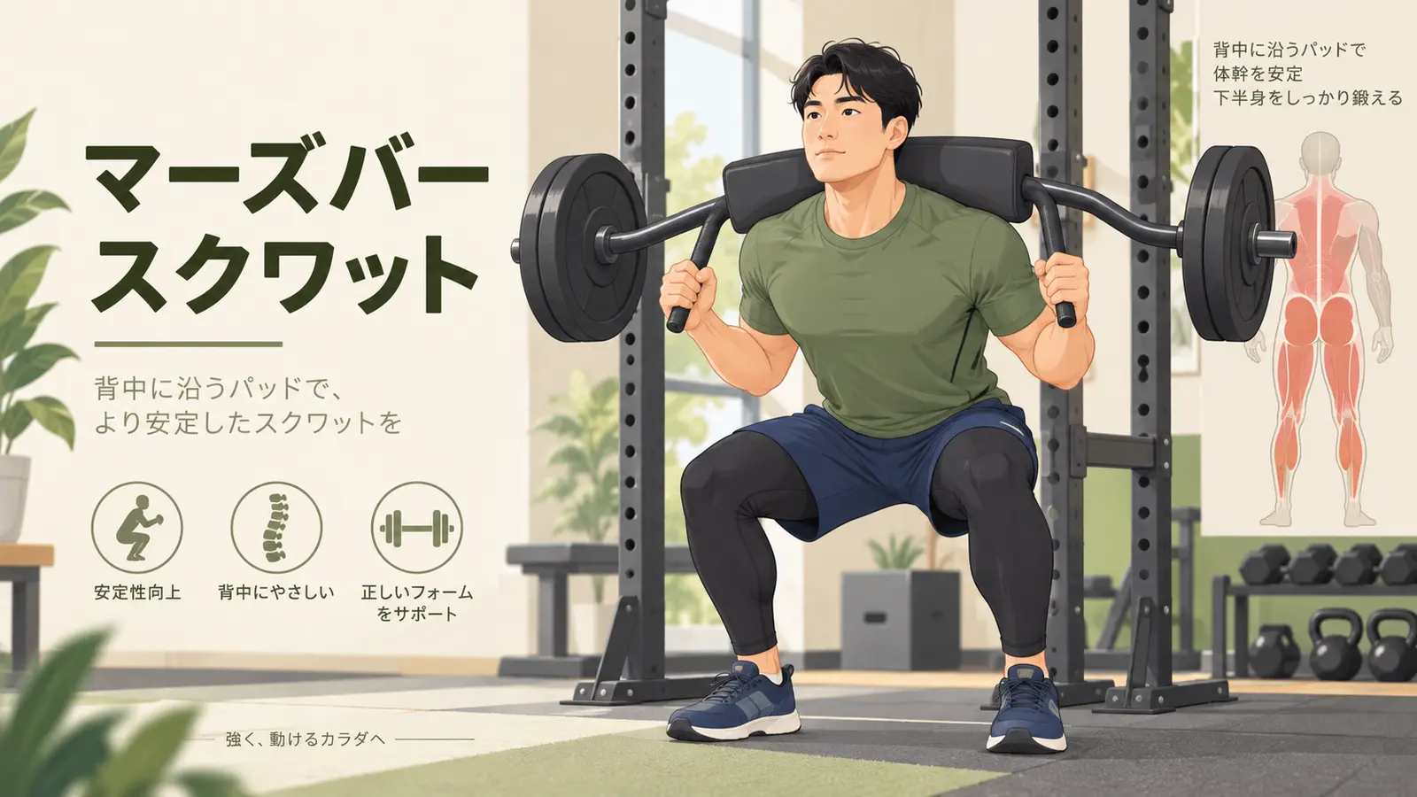 マーズバースクワットの要点を示すアイキャッチ