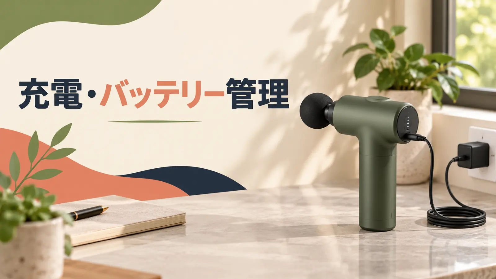 マッサージガンの充電とバッテリー管理|劣化・発熱を防ぐ注意点