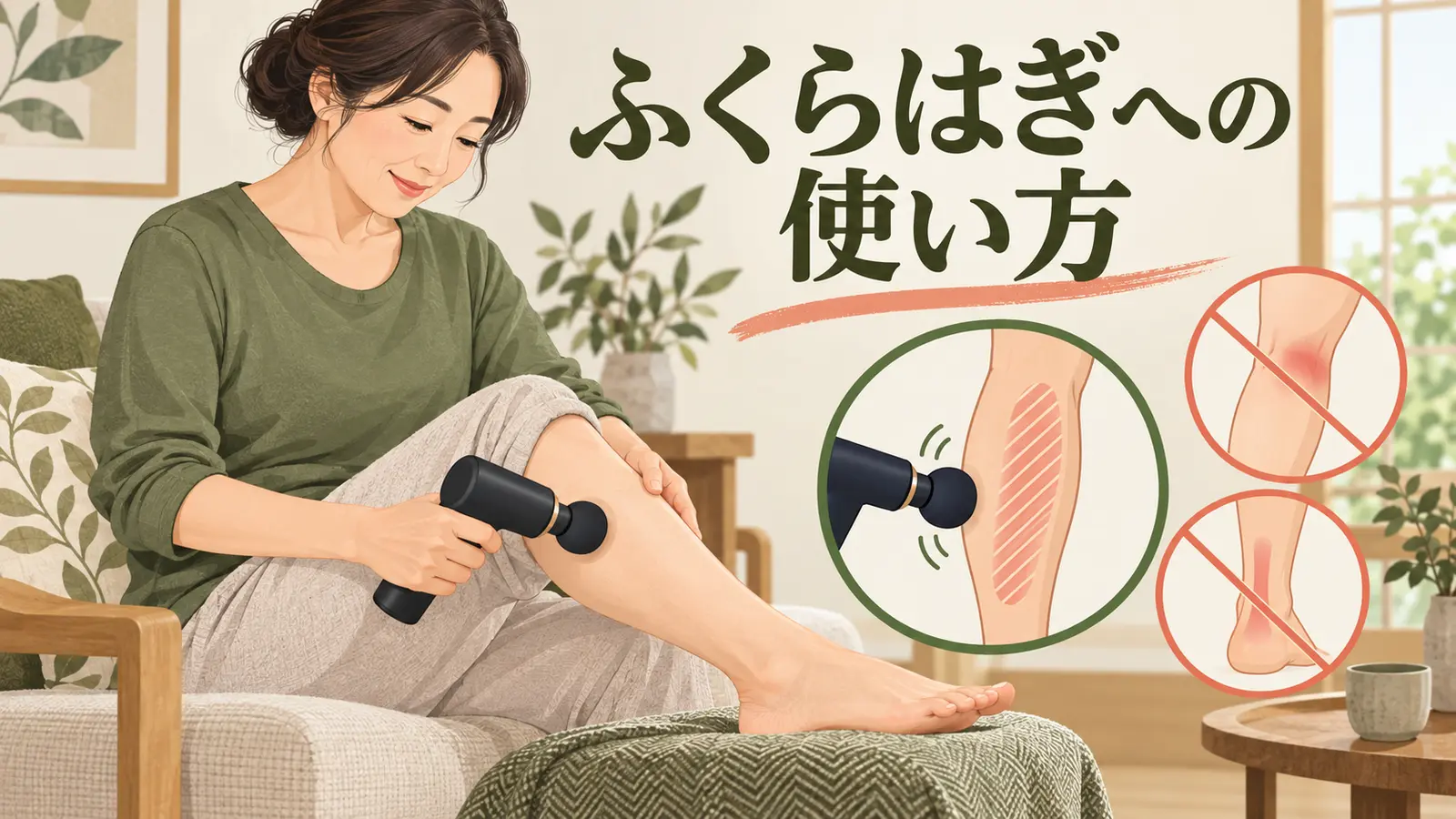マッサージガンをふくらはぎへ使う方法