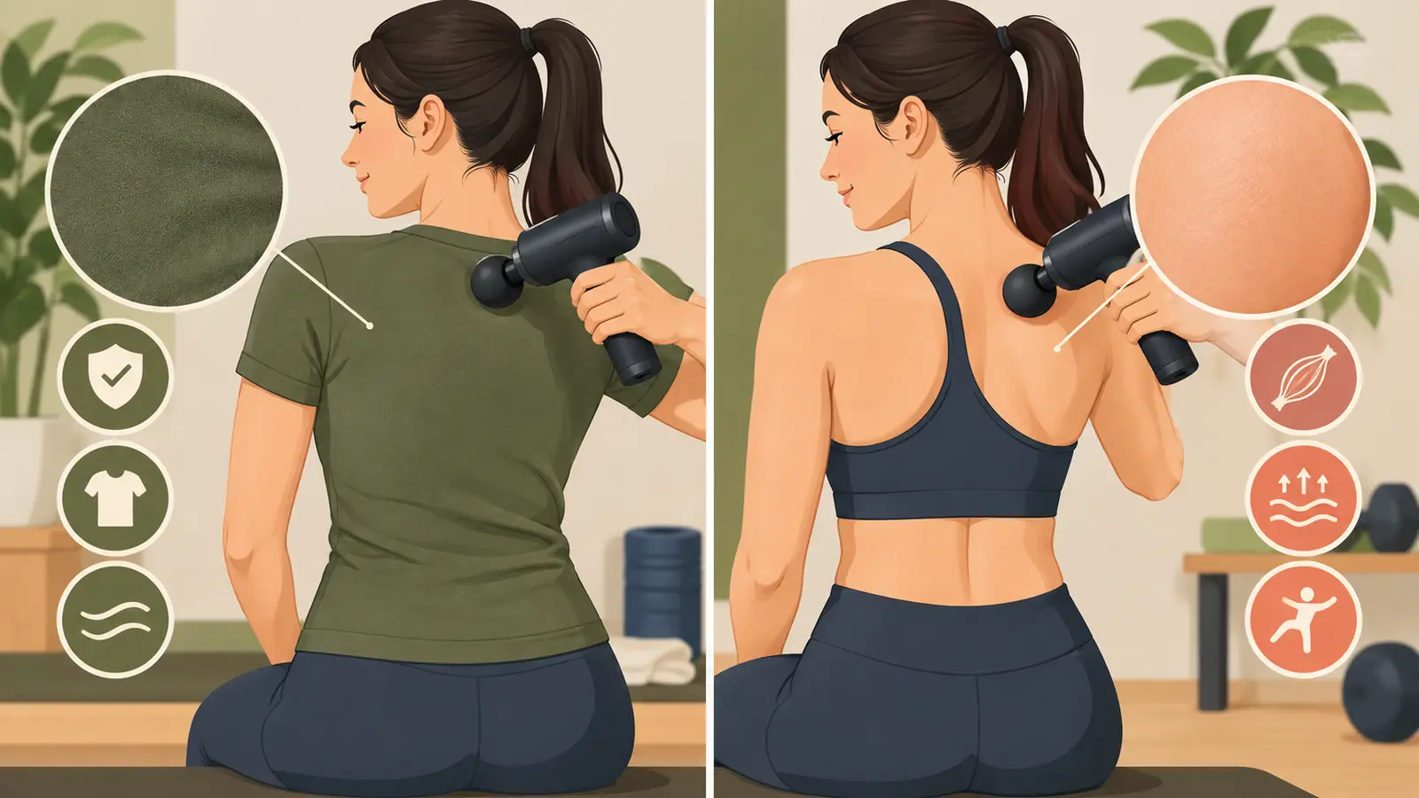 マッサージガンは服の上と素肌のどちら?安全な使い分けの確認ポイント