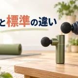 ミニマッサージガンと標準サイズを比較するイメージ