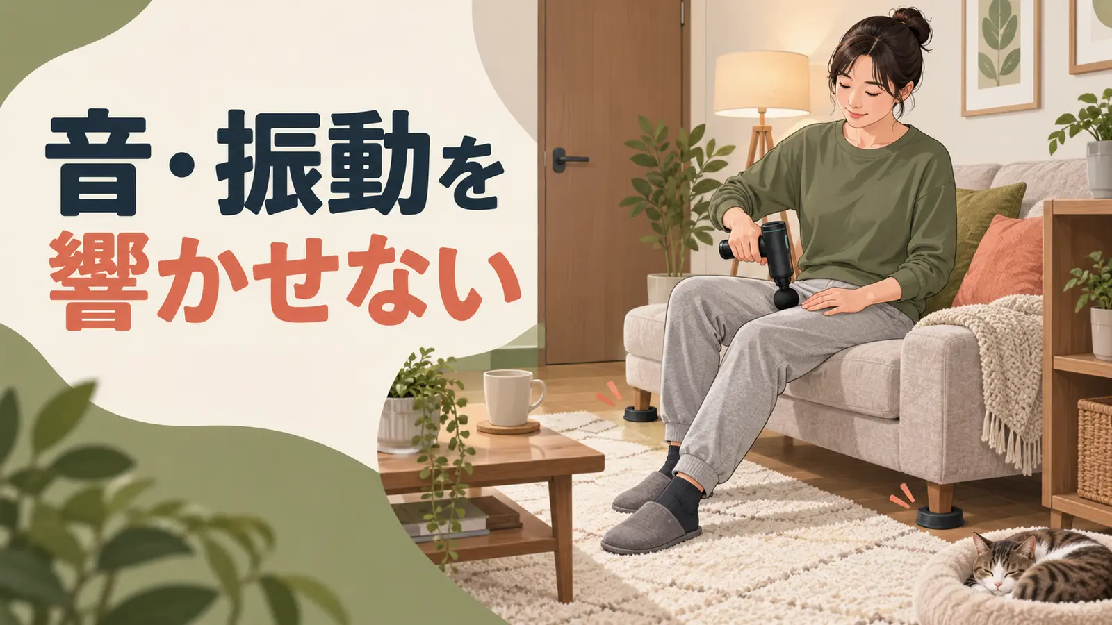 マッサージガンの音・振動対策|床や隣室へ響かせない使い方