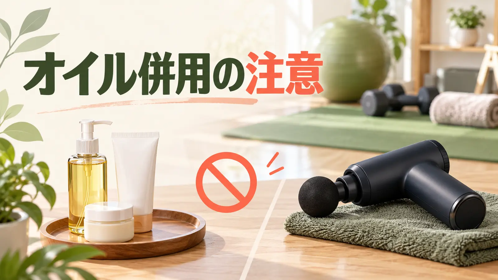 マッサージガンとオイル・クリームは併用できる？滑りと故障の注意点