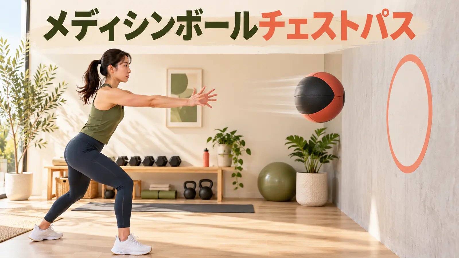 メディシンボールチェストパスのやり方