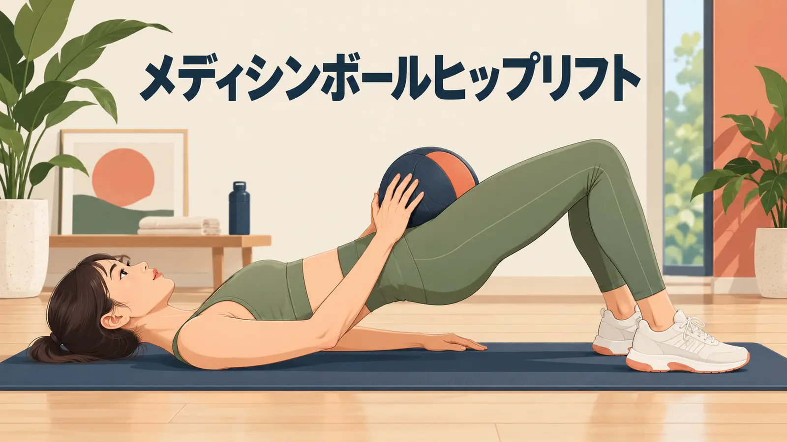 メディシンボールヒップリフトのやり方