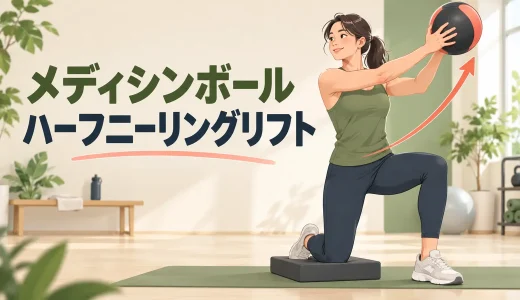 メディシンボールハーフニーリングリフトのやり方｜斜め上へ安全に運ぶコツ