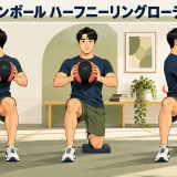 メディシンボールハーフニーリングローテーションのやり方｜骨盤を安定させて回すコツ