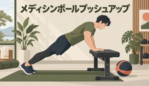 メディシンボールプッシュアップのやり方｜転がりを防ぐ安全な段階設定