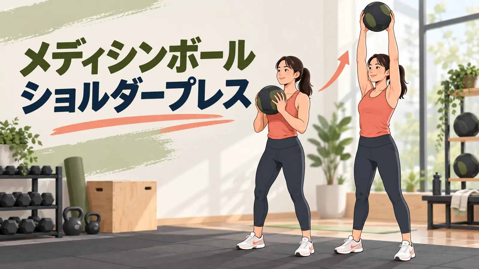 メディシンボールショルダープレスのやり方
