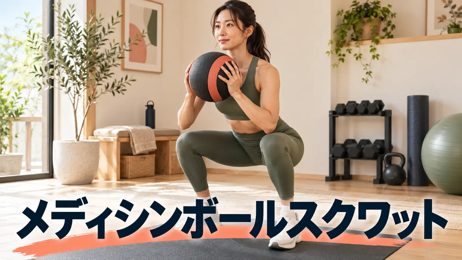 メディシンボールスクワットのやり方