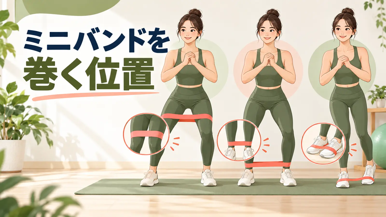 ミニバンドを巻く位置を解説するアイキャッチ