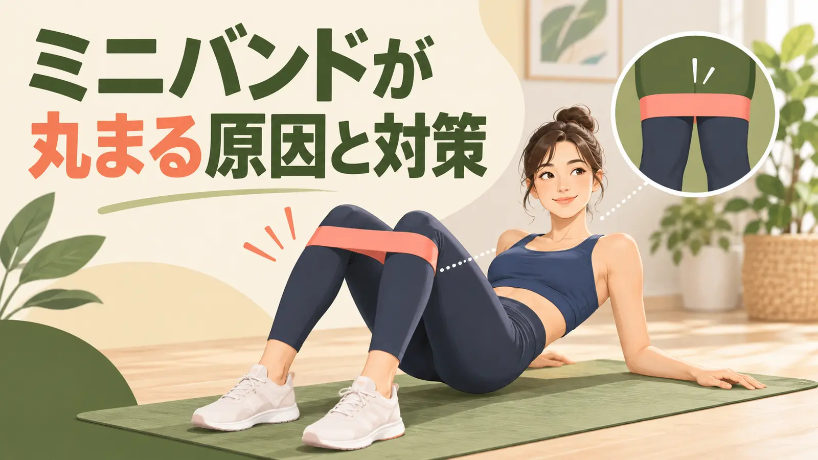 ミニバンドが丸まる原因と対策を解説するアイキャッチ