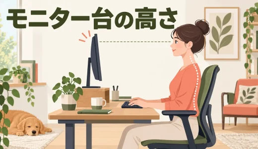 モニター台の高さの決め方｜首を反らさない画面位置と安定した置き方