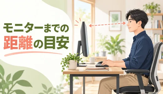モニターまでの距離の目安｜前のめりを防ぐ画面位置と文字サイズ調整