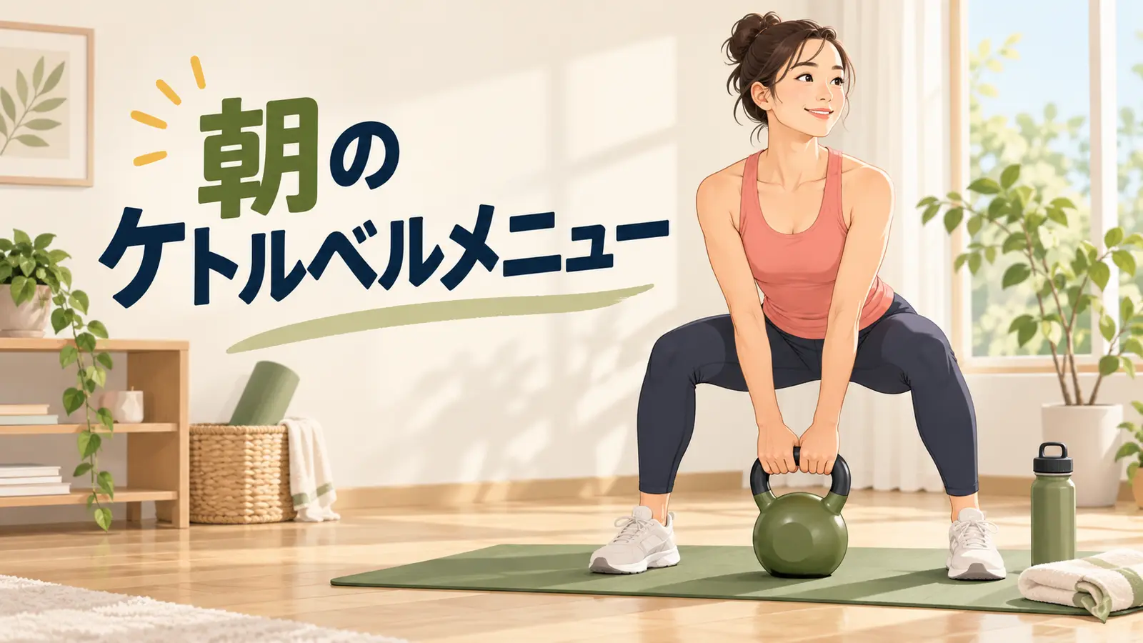 朝のケトルベルメニューの内容を表すアイキャッチイラスト