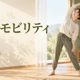 朝の室内で全身をやさしく動かす人物
