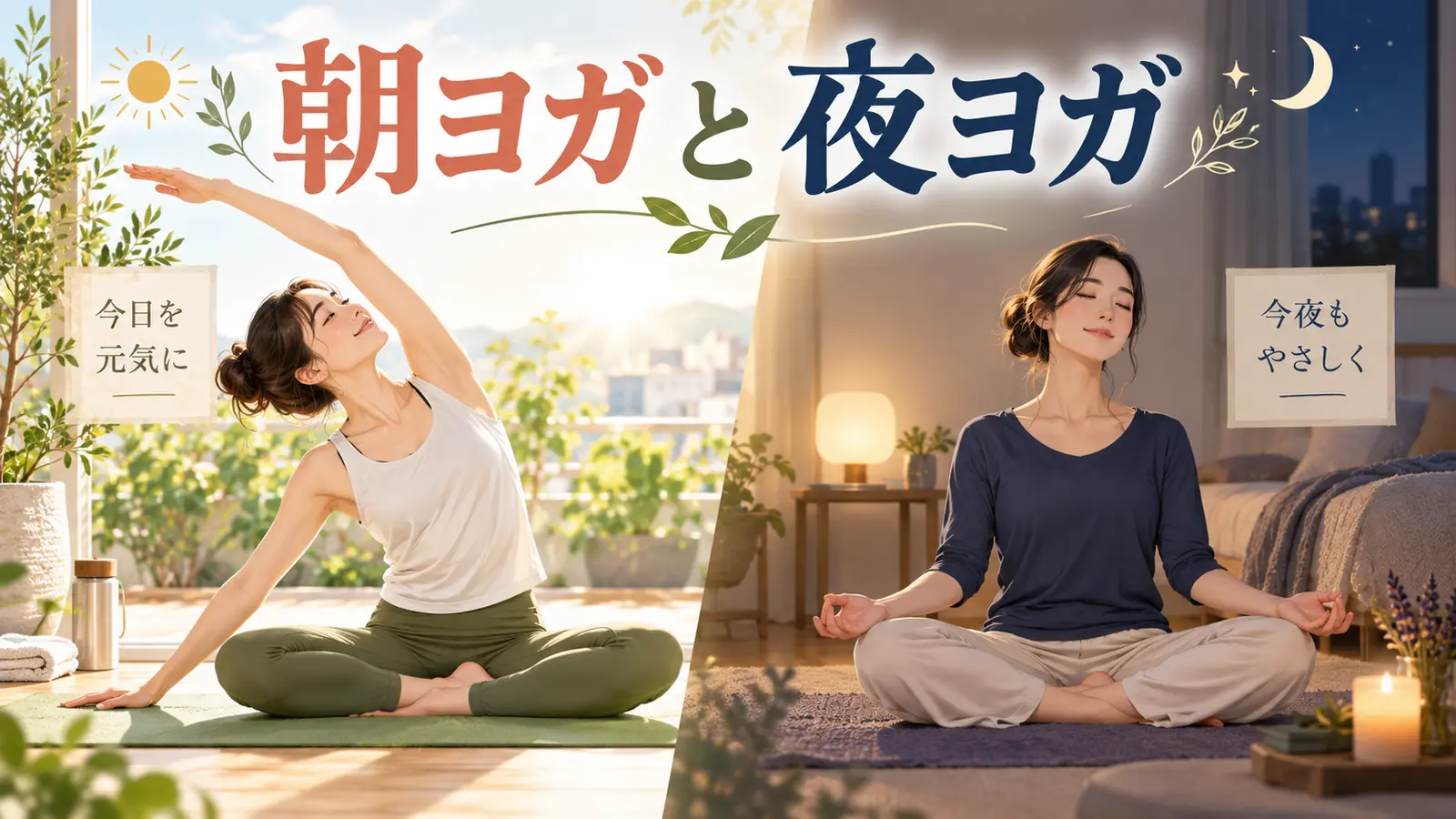 朝ヨガと夜ヨガ